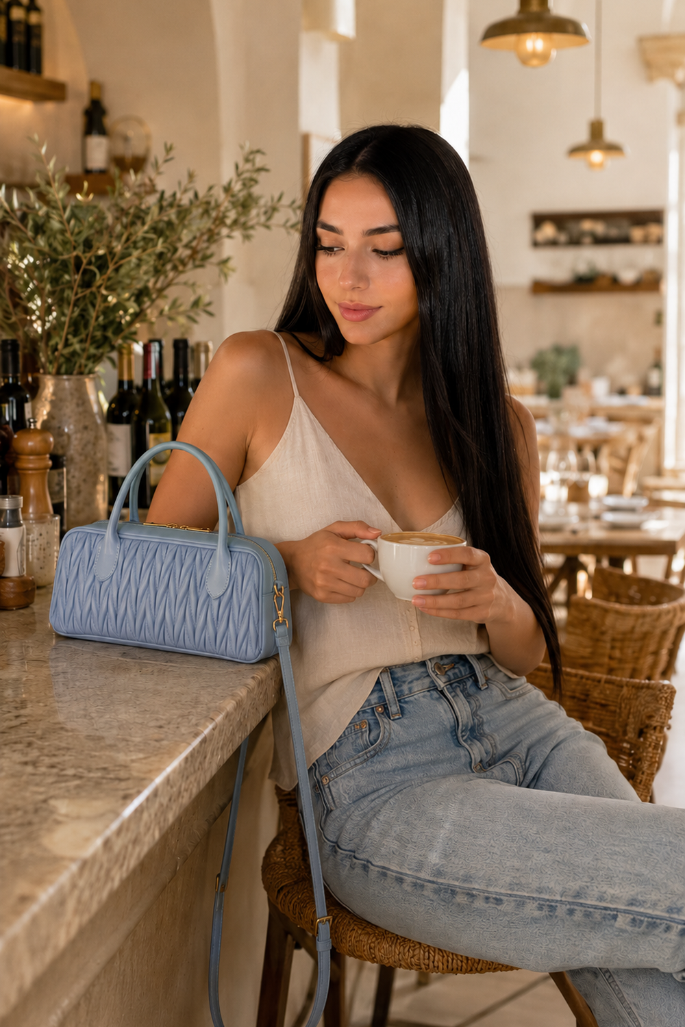 Bolso Azzurro Baguette Piel