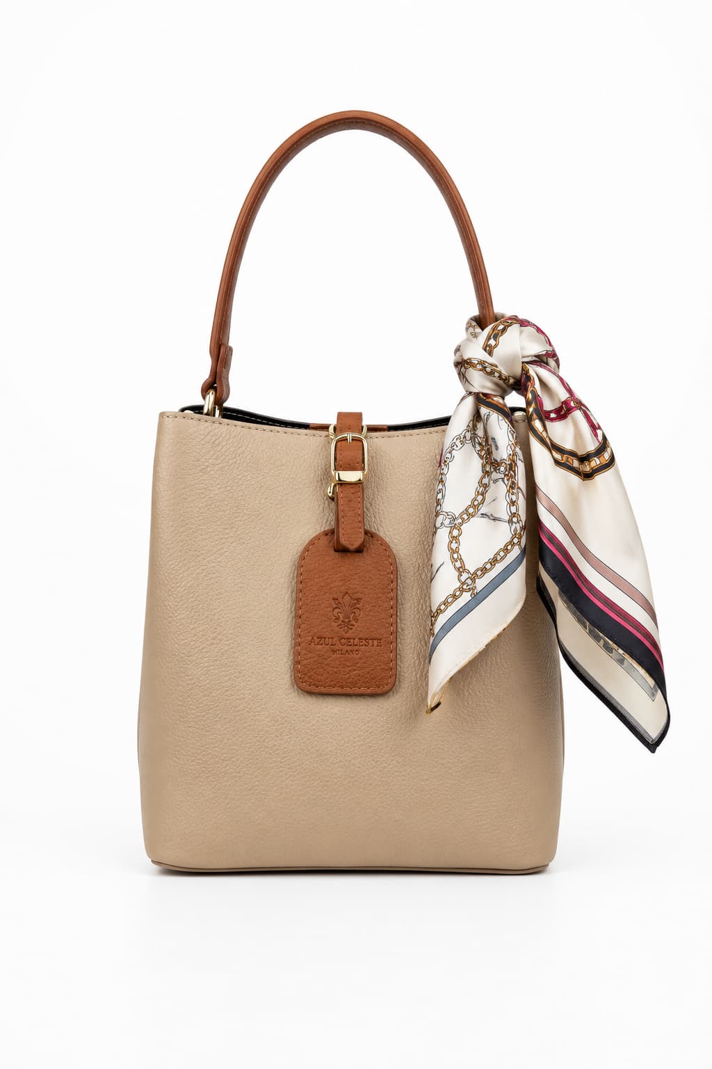 Bolso Incanto Taupe - bucket bag piel italiana