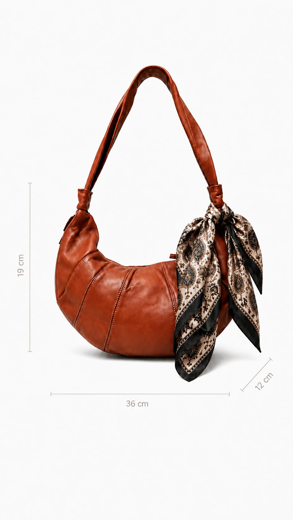 Medidas del bolso Cornetto, 36x19x12 cm - Azul Celeste Milano