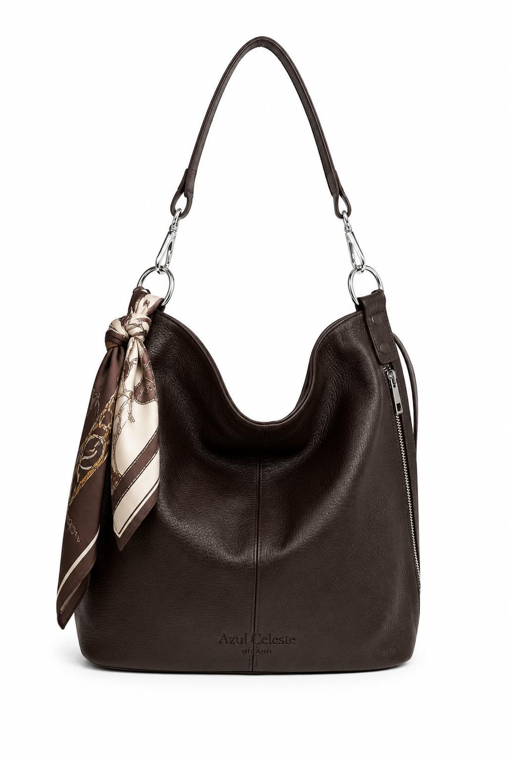 Bolso Verona café - hobo piel italiana | Azul Celeste Milano