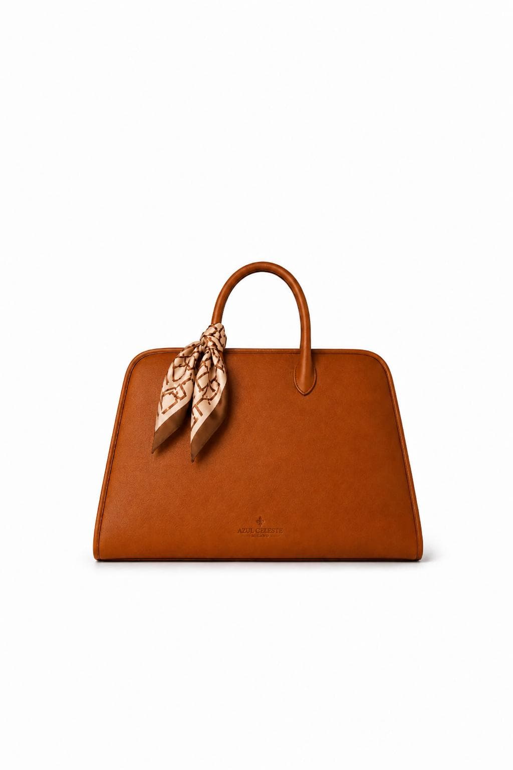 Bolso Bianco marrón - tote piel italiana