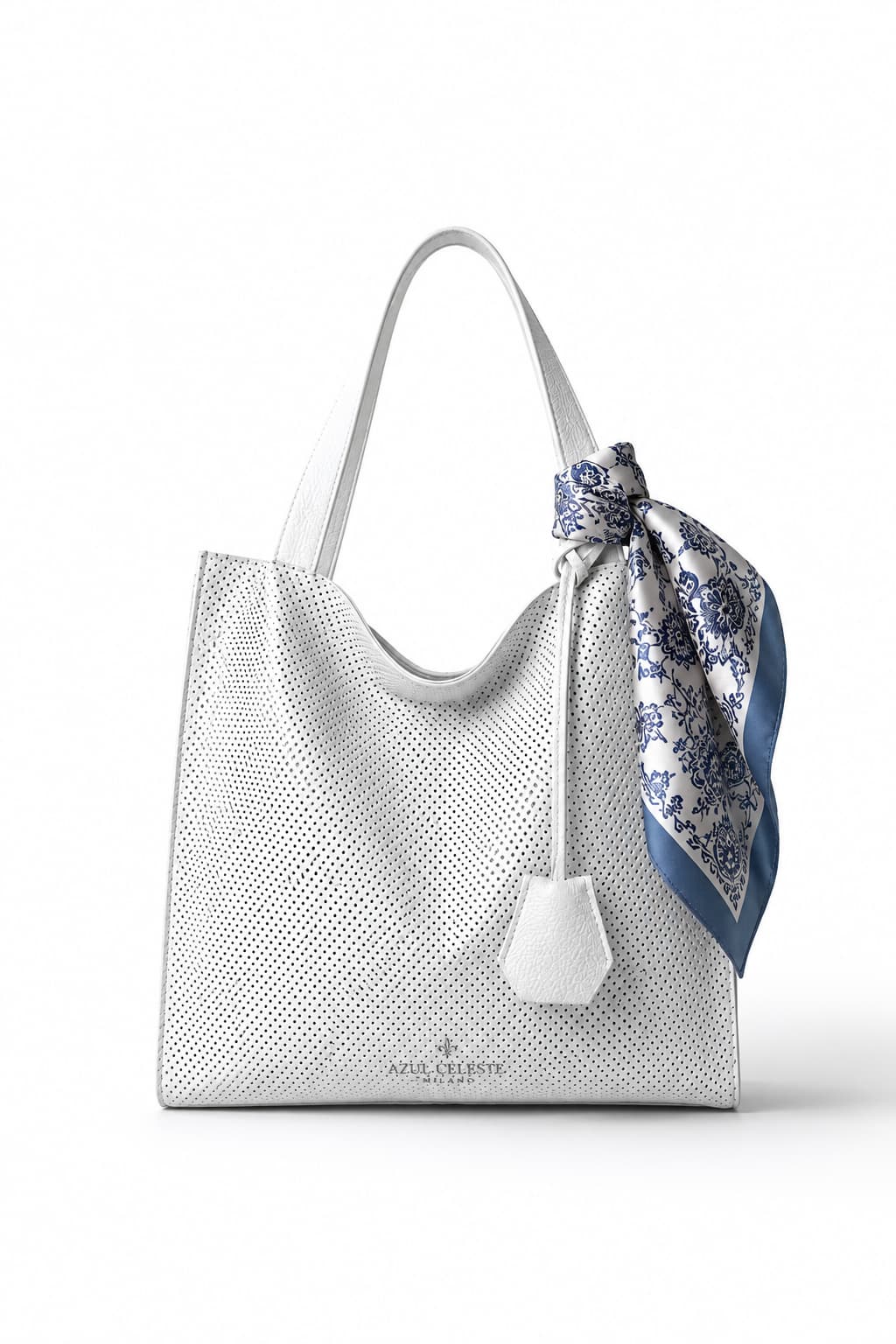 Bolso Amore blanco - shopper piel italiana | Azul Celeste Milano