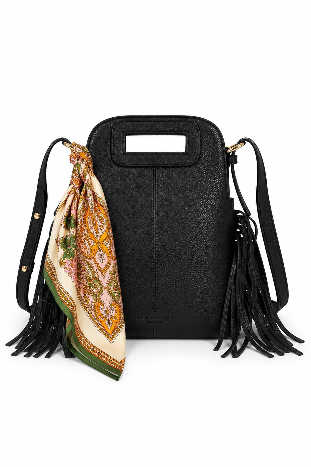 Bolso Lucca negro - bolso de hombro piel italiana