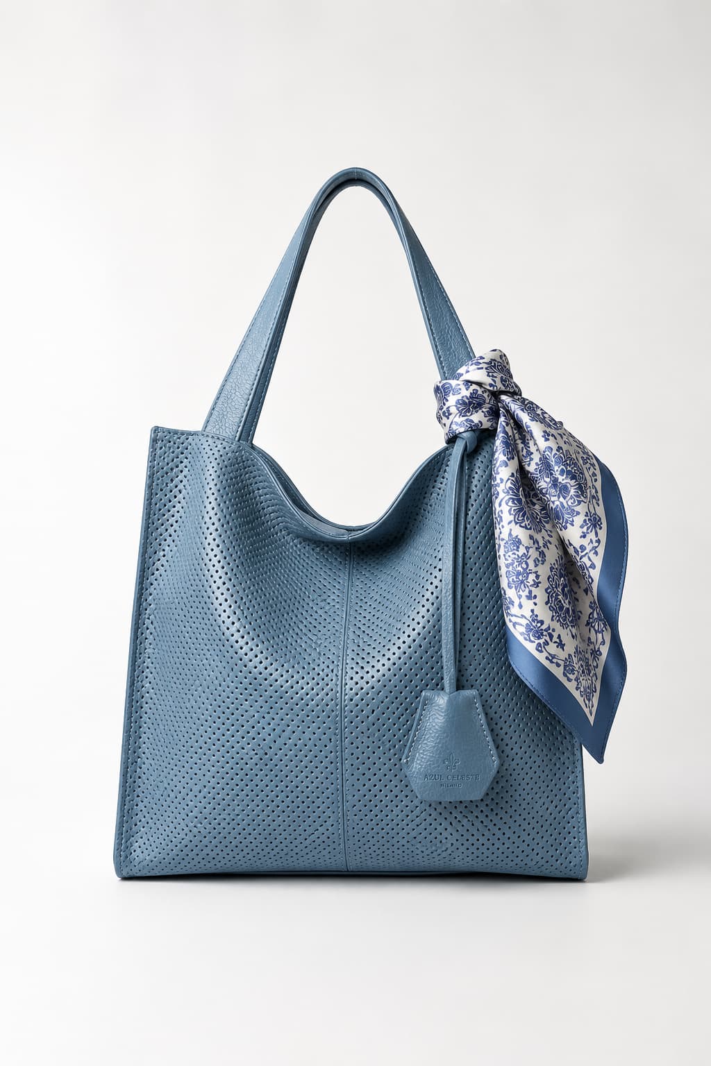Bolso Amore azul acero - shopper piel italiana