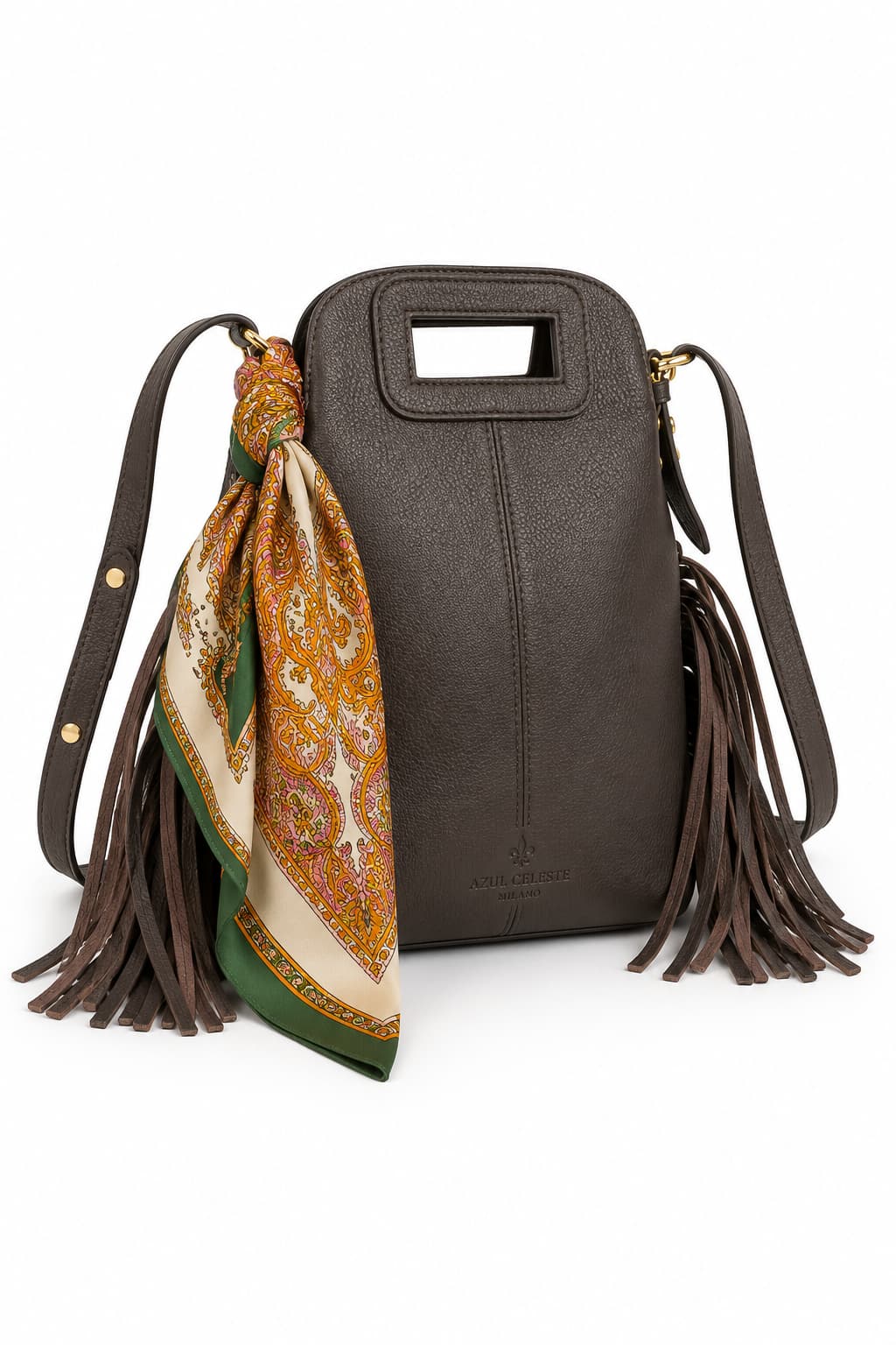 Bolso Lucca marrón - bolso de hombro piel italiana