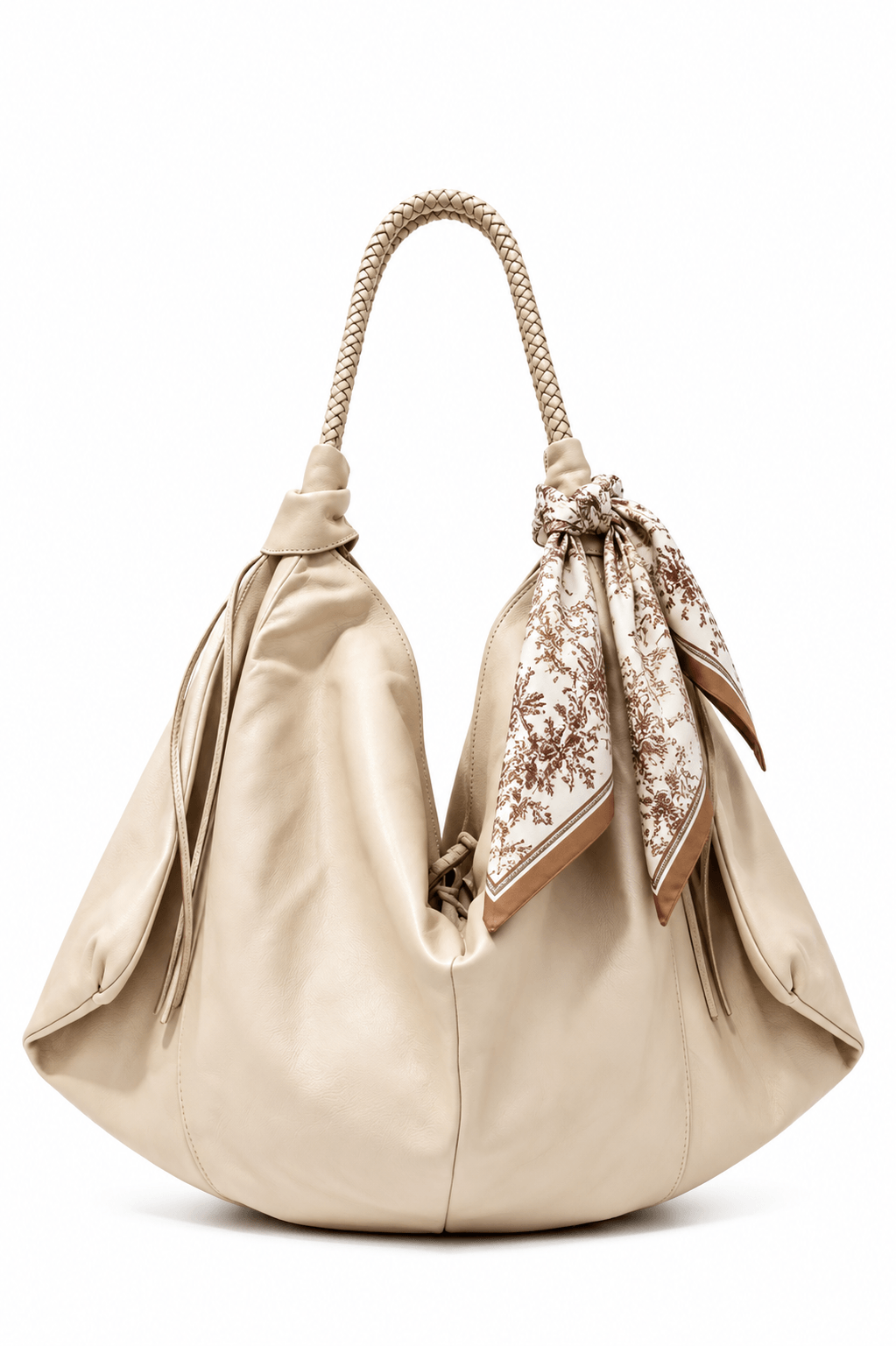 Bolso Lumi Piel Lavada color Beige con asa trenzada – Azul Celeste Milano