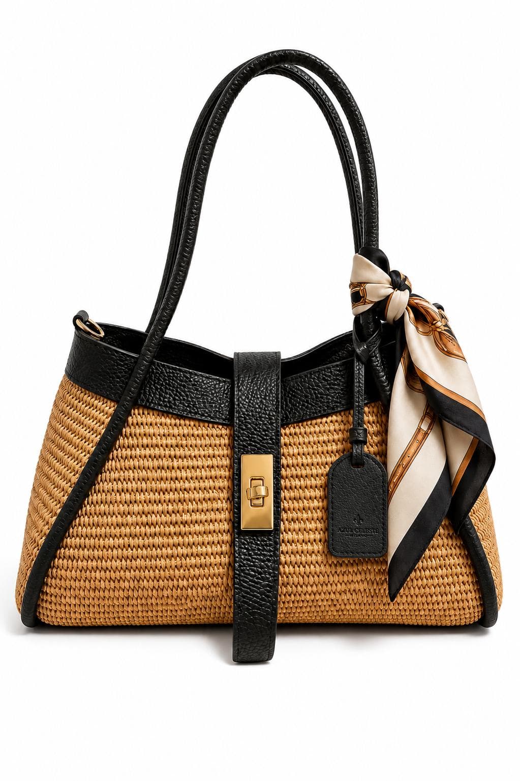 Bolso Sicilia negro - bolso de hombro piel italiana